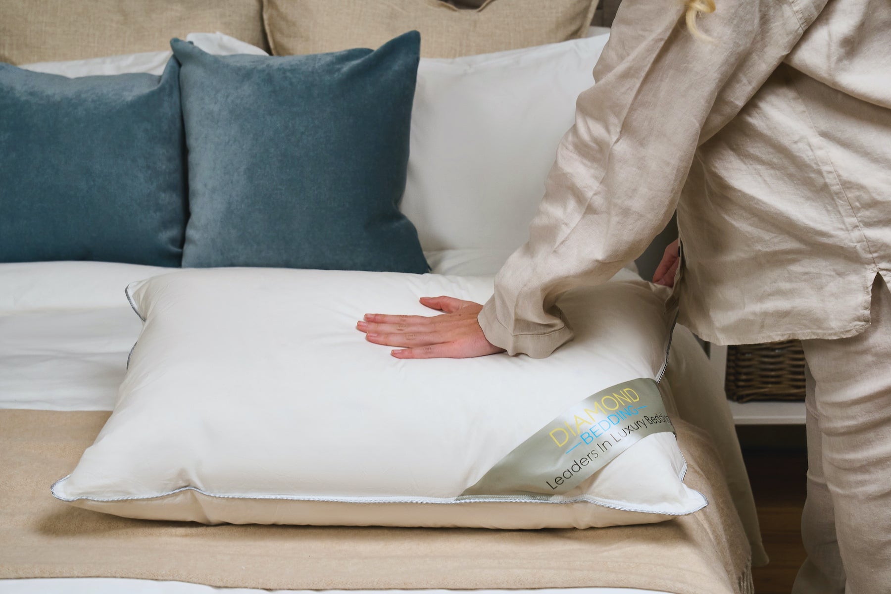 Goose Down Pillow Diamond Bedding