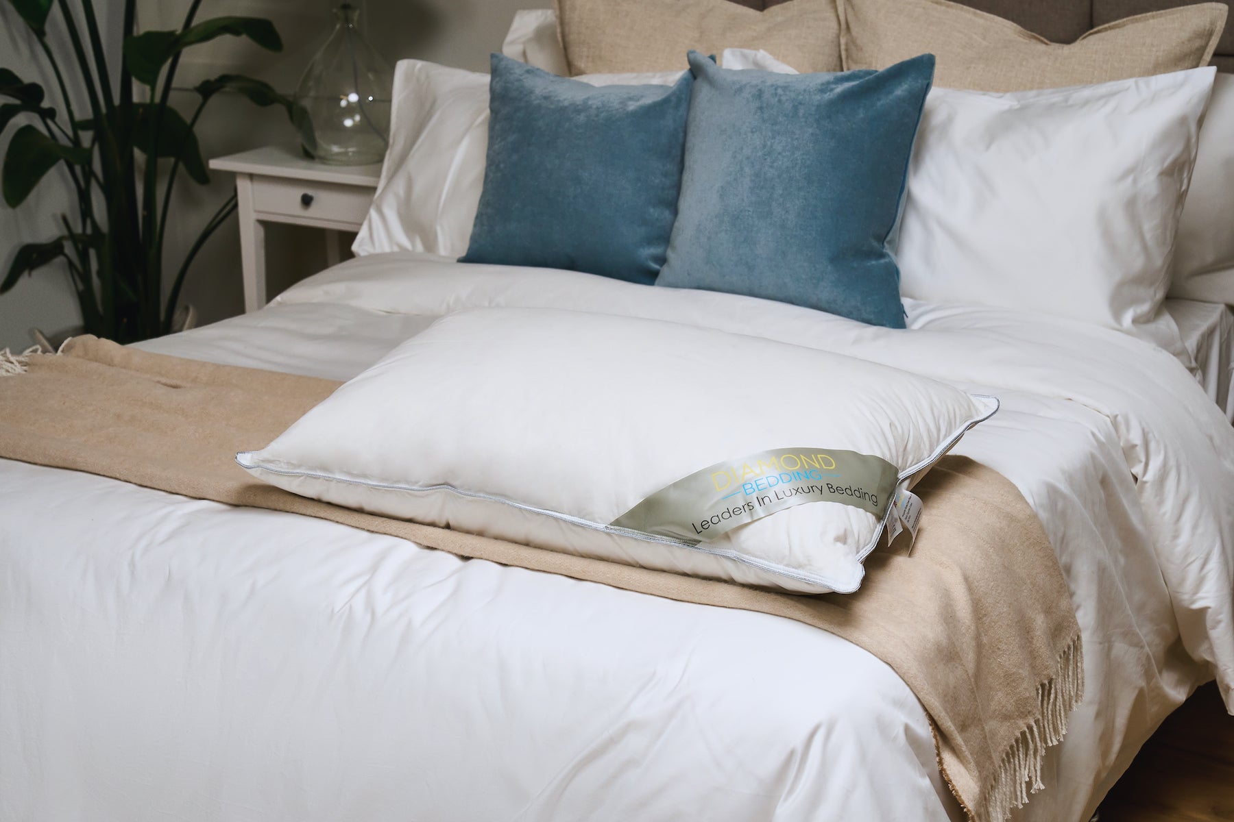 Hungarian Goose Down Pillows Diamond Bedding